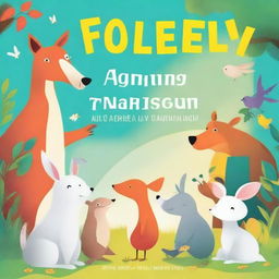 Create a book cover for a publisher with the author focusing on animal fables with contemporary themes