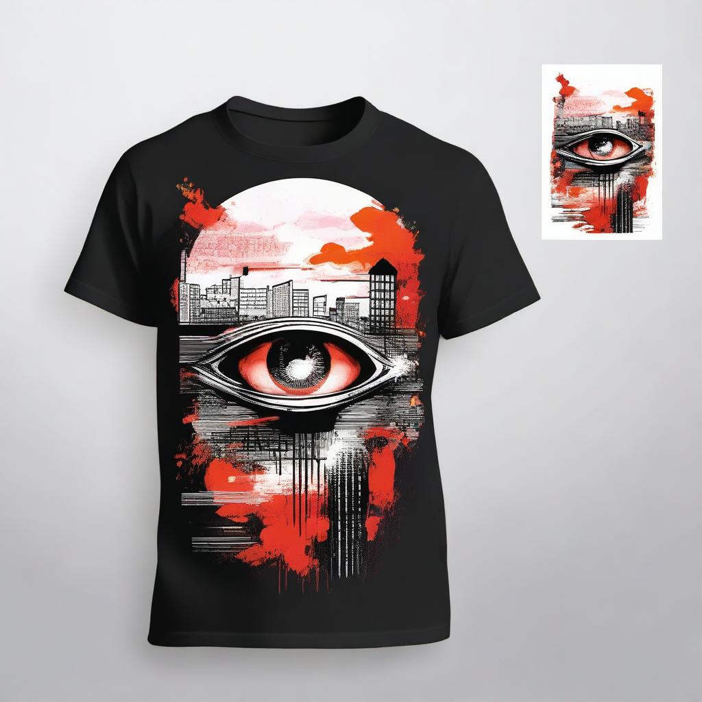 Design a stylish and modern t-shirt featuring a unique and eye-catching graphic