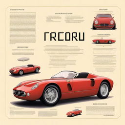 A detailed illustration of Enzo Ferrari, the founder of Ferrari, highlighting his journey in building the iconic car brand