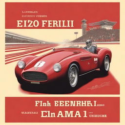 A detailed illustration capturing the life and legacy of Enzo Ferrari