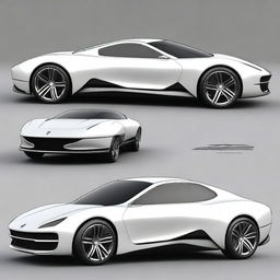 A modern sport car inspired by the Soviet Union era, featuring four doors and a slick, futuristic design