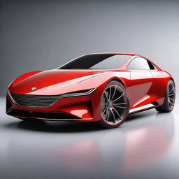 A modern sport car inspired by the Soviet Union era, featuring four doors and a slick, futuristic design