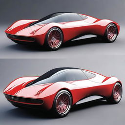 A modern sport car inspired by the Soviet Union era, featuring four doors and a slick, futuristic design