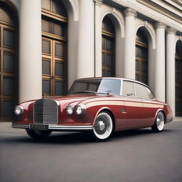 A luxury car inspired by the Soviet Union era, featuring four doors and a slick wedge design with a modern style