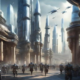 A futuristic kingdom populated by warriors