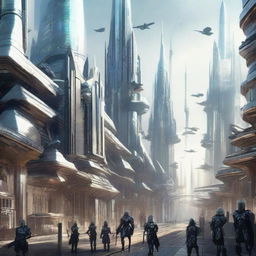 A futuristic kingdom populated by warriors