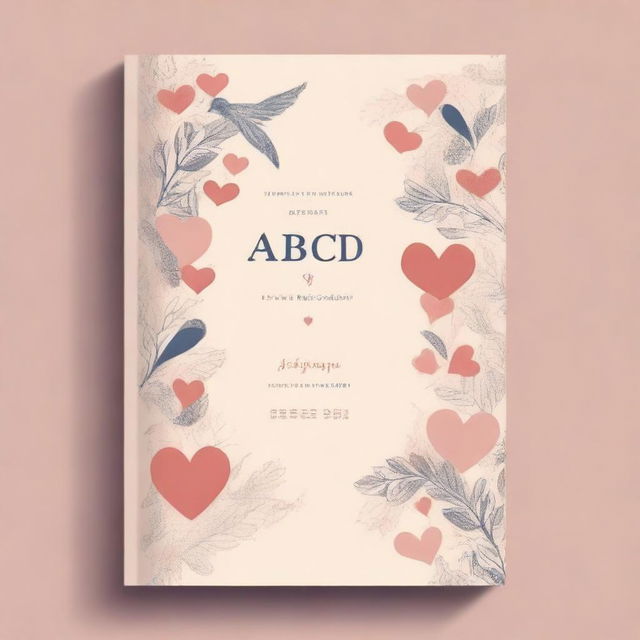 Design a book cover for 'ABCD of Love', an anthology of 26 poems, each starting with a different letter of the alphabet