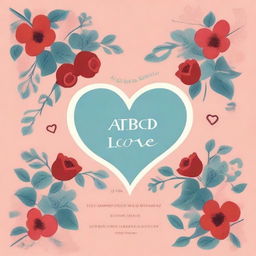 Design a book cover for 'ABCD of Love', an anthology of 26 poems, each starting with a different letter of the alphabet