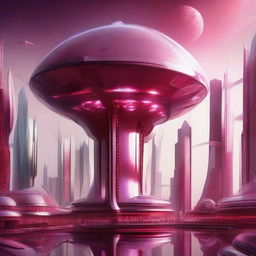 A futuristic kingdom with a prominent ruby