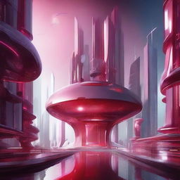 A futuristic kingdom with a prominent ruby