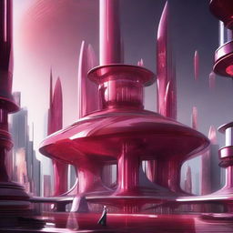 A futuristic kingdom with a prominent ruby