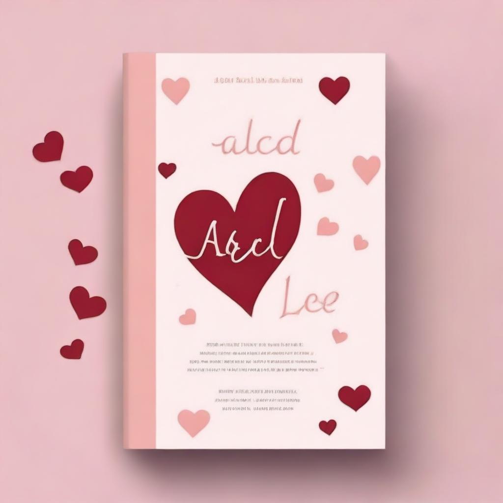 Design a book cover for 'ABCD of Love', an anthology of 26 poems, each starting with a different letter of the alphabet