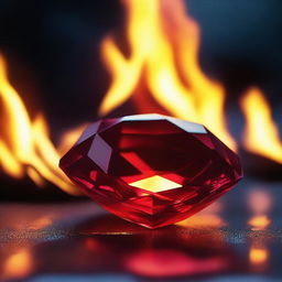 An image featuring fire and a ruby