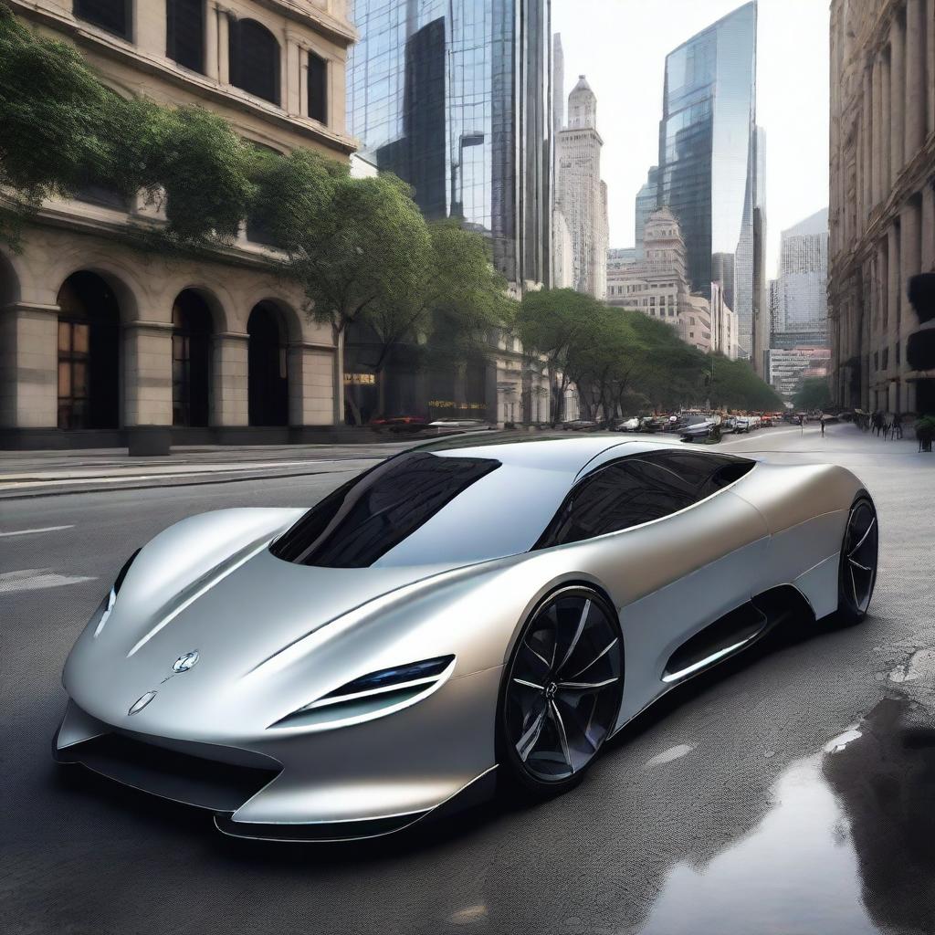 A sleek and futuristic electric luxury hypercar, featuring a streamlined design with advanced aerodynamics, cutting-edge technology, and a luxurious interior