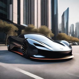 A sleek and futuristic electric luxury hypercar, featuring a streamlined design with advanced aerodynamics, cutting-edge technology, and a luxurious interior