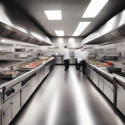 A detailed image of a modern industrial kitchen