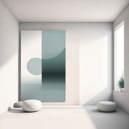 A painting of a unicolor environment featuring a serene and calm atmosphere