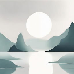 A painting of a unicolor environment featuring a serene and calm atmosphere