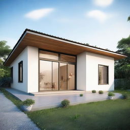 Design of a single-story house with 3 bedrooms