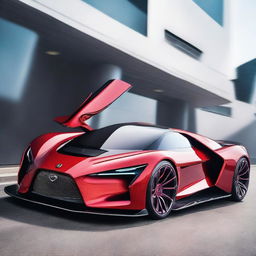 A super cool car with a sleek design, futuristic features, and vibrant colors