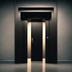 Create a thriller suspense book cover featuring an elevator as the focal point