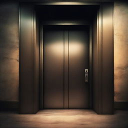 Create a thriller suspense book cover featuring an elevator as the focal point