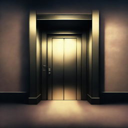 Create a thriller suspense book cover featuring an elevator as the focal point