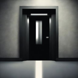 Design a thriller suspense novel cover with an elevator door as the focal point