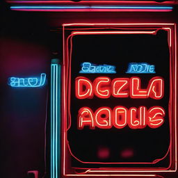 A neon sign with the text "desde aquela noite"