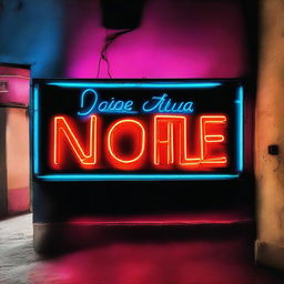 A neon sign with the text "desde aquela noite"