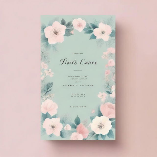 A beautifully designed poetry book cover featuring elegant typography, soft pastel colors, and subtle floral elements