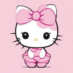 Create a cute and kawaii image of a character transformed into Hello Kitty