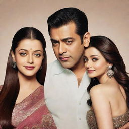 Illustration of Salman Khan and Aishwarya Rai, two Indian celebrities standing side by side