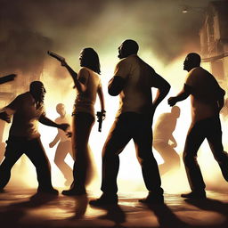 A group of friends playing Left 4 Dead 2 together, immersed in the game