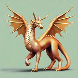 Aetheria has a serpentine body like an Eastern dragon, with smooth, uniform scales that radiate a calming, golden light symbolizing stability and order