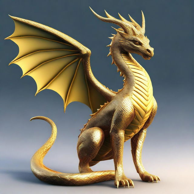 Aetheria has a serpentine body like an Eastern dragon, with smooth, uniform scales that radiate a calming, golden light symbolizing stability and order