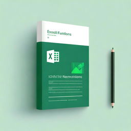 Create a green book cover based on Microsoft Excel, with the title '15 Excel Functions You Need to Know'