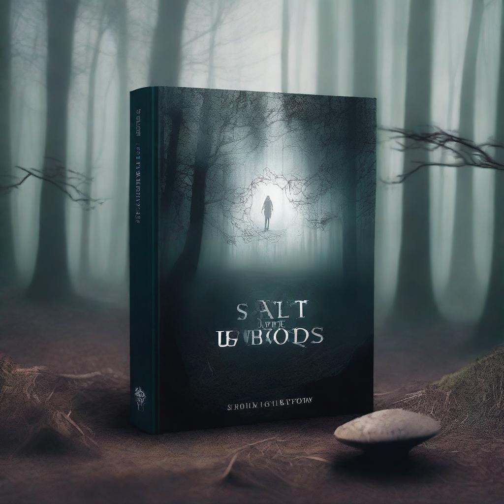 Create a dark fantasy book cover titled ‘The Salt in the Woods’