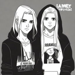 On one side, a 17-year-old teenager with straight hair looking to the side, wearing a black and white hoodie