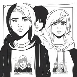 An image showing a 17-year-old teenager with short, straight hair, looking to the side, wearing a black and white hoodie on one side