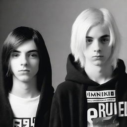 An image showing a 17-year-old teenager with short, straight hair, looking to the side, wearing a black and white hoodie