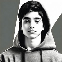 Create an image of a 17-year-old man with short, black hair