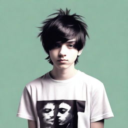 Create an image of a 17-year-old man with short, black hair