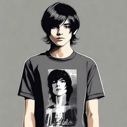 Create an image of a 17-year-old man with short, black hair