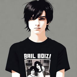 Create an image of a 17-year-old man with short, black hair