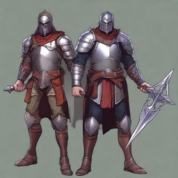 Create a detailed Dungeons & Dragons character with intricate armor, magical weapons, and a mystical background