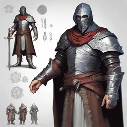 Create a detailed Dungeons & Dragons character with intricate armor, magical weapons, and a mystical background