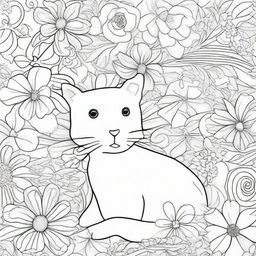 Create a black and white drawing that can be used for coloring