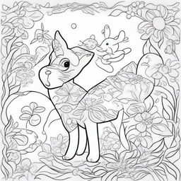 Create a black and white drawing that can be used for coloring