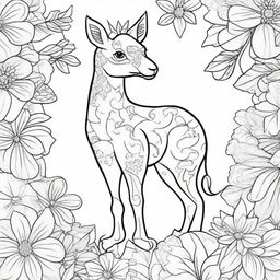 Create a black and white drawing that can be used for coloring